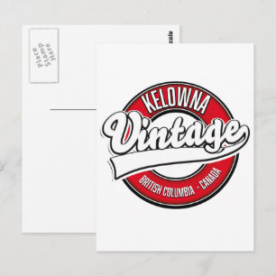 Kelowna British Columbia Canada Logo Postkarte