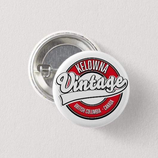 Kelowna British Columbia Kanada Logo Button (Vorne & Hinten)