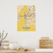 Kelowna - Canada Yellow City Map Poster (Küche)
