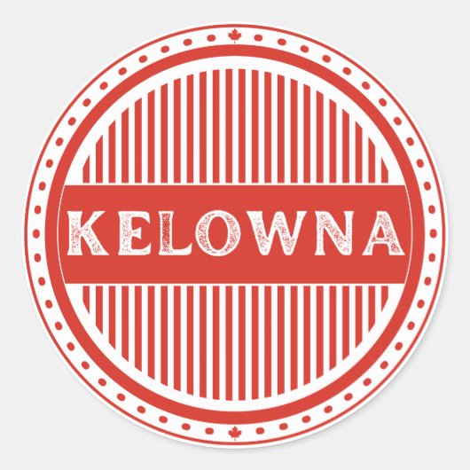 Kelowna City Pride Emblem – Canadian Identity Runder Aufkleber (Vorderseite)