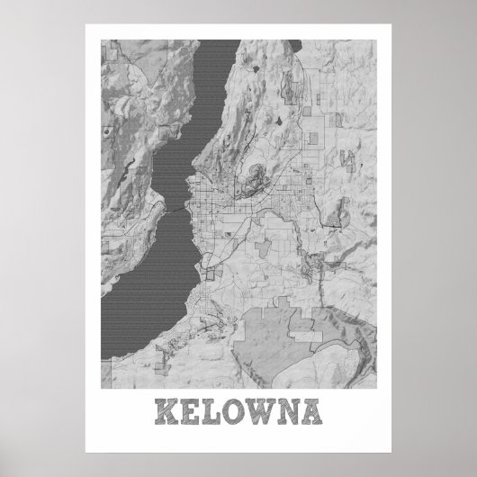 Kelowna - Kanadas Pencil City Karte Poster (Vorne)