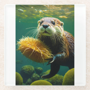 Kelp-Wald-Spielplatz: Die Welt des Otters Glasuntersetzer