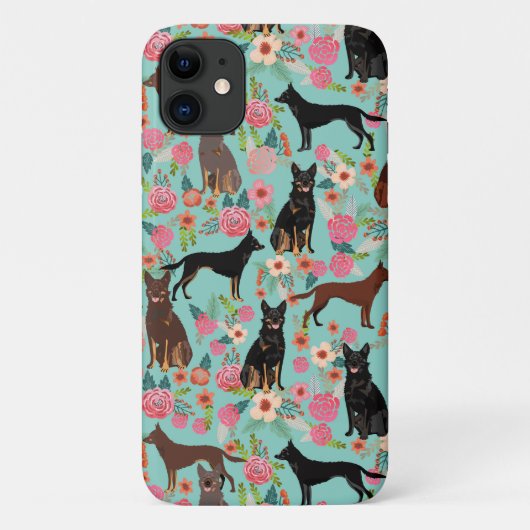 Kelpie Hunde Vintage Blumenzwerge Case-Mate iPhone Hülle (Rückseite)