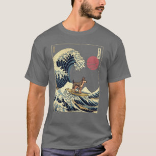 Kelpie Kanagawa Japanische Surf-Welle lustig T-Shirt