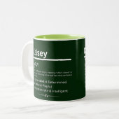 Kelsey, Girl Personalized Name Definition Mug Zweifarbige Tasse (Vorderseite Links)