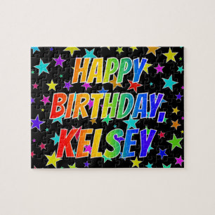 "KELSEY" Vorname, Spaß "GLÜCKLICHER BIRTHTAG" Puzzle