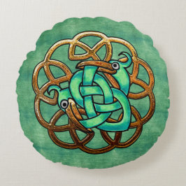 Kelte und Feathers Rundes Kissen