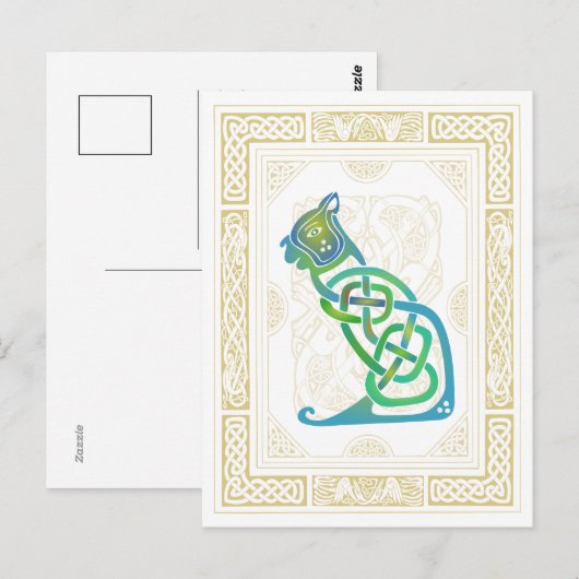 Keltenkatze Postkarte (Vorne/Hinten)