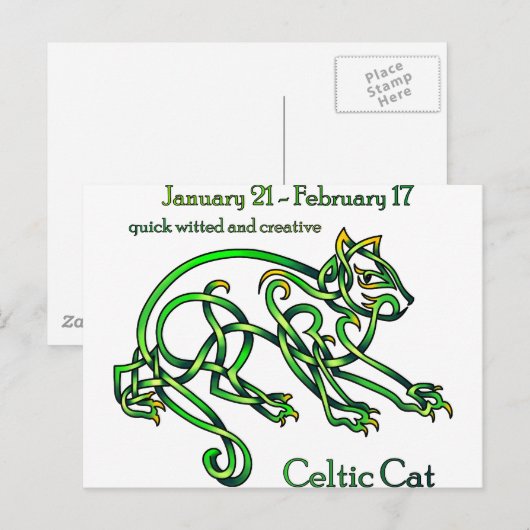 Keltenkatze Postkarte (Vorne/Hinten)