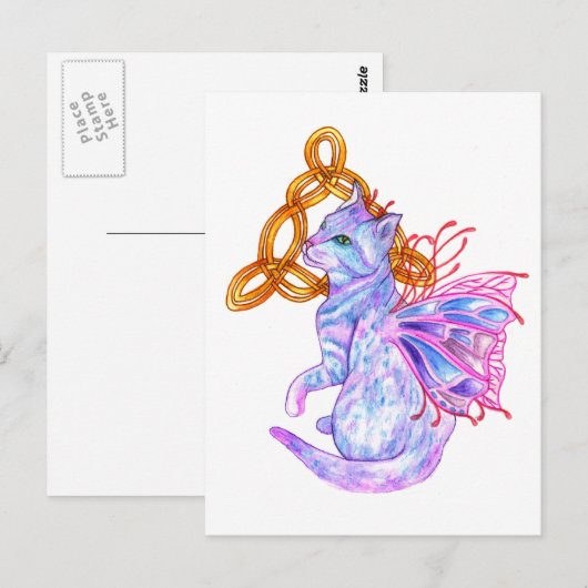 Keltenkatze Postkarte (Vorne/Hinten)