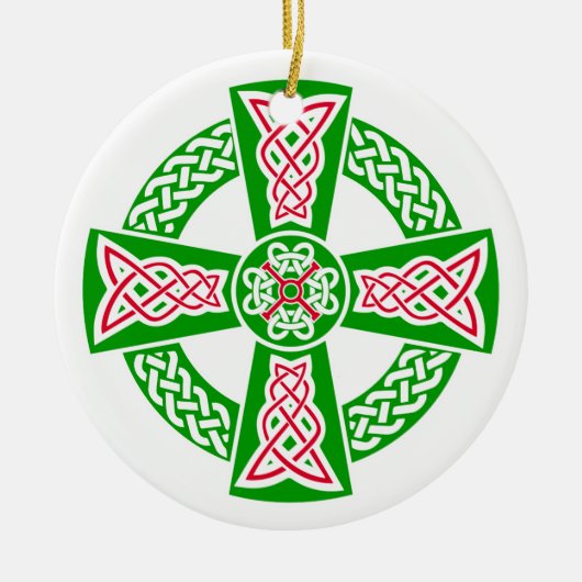 Keltenkreuz Keramik Ornament (Vorne)
