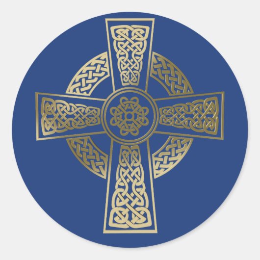 Keltenkreuz Runder Aufkleber (Vorderseite)