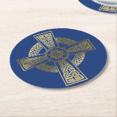 Keltenkreuz Runder Pappuntersetzer (Angewinkelt)