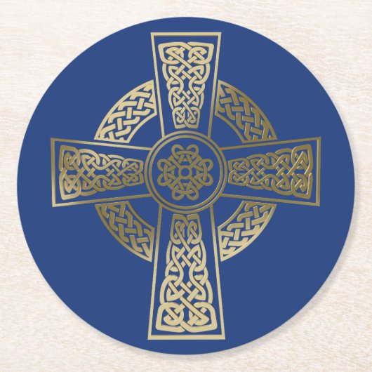 Keltenkreuz Runder Pappuntersetzer (Vorderseite)