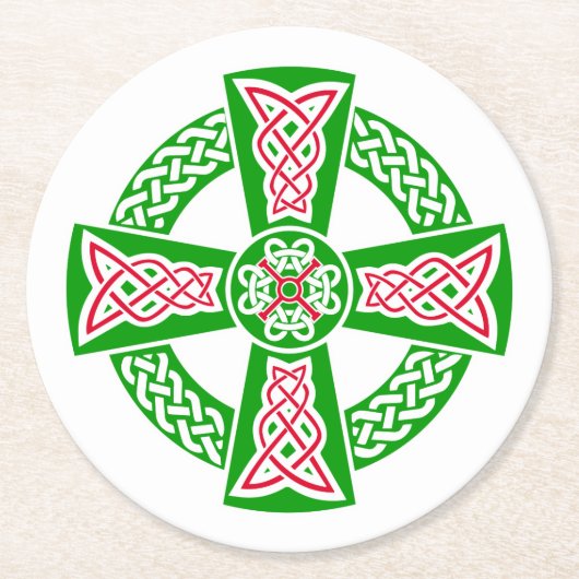 Keltenkreuz Runder Pappuntersetzer (Vorderseite)