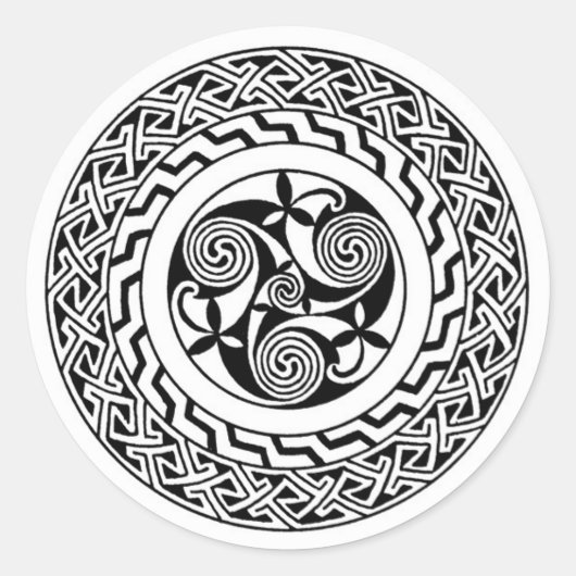 Keltenspirale Runder Aufkleber (Vorderseite)