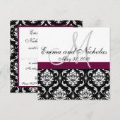 Keltermonogramm-Damast Hochzeitsfront Einladung (Vorne/Hinten)