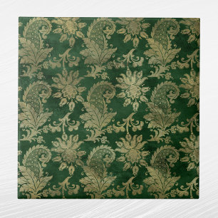 Keltisch Grün Gold Paisley Blumenmuster Fliese