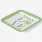 Keltisch grüne Wasserfarben-Kleeblatt NAME Hochzei Pappteller (Gewinkelt)