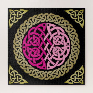 Keltisch/Wikingerkreis geflochten Knoten Rosa und Puzzle