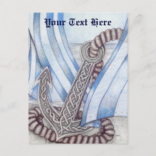 Keltische Anchor Nautical Postkarte (Vorderseite)