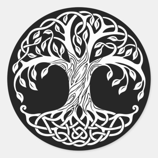 keltische Baumkleber Runder Aufkleber (Vorderseite)