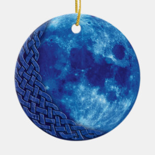 Keltische blauer Mond-Verzierung Keramikornament