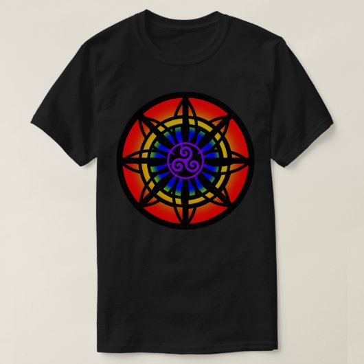 Keltische Blume Rainbow Spiral T-Shirt (Design vorne)
