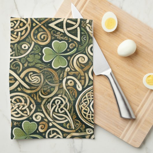 Keltische Blüte Geschirrtuch (Viertel Falte)