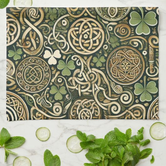 Keltische Blüte Geschirrtuch (Gefaltet)