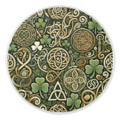 Keltische Blüte Keramikknauf (Vorderseite)