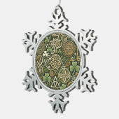 Keltische Blüte Schneeflocken Zinn-Ornament (Rechts)