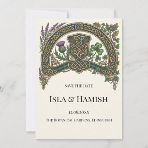 Keltische botanische Save-the-Date-Karte Save The Date