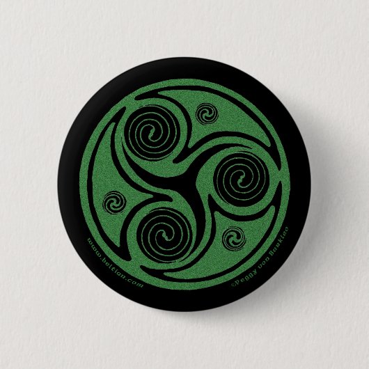 Keltische Button und Buttons, irischer Triskel Spi (Vorderseite)