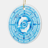 Keltische Delphin-Verzierung Keramik Ornament (Links)