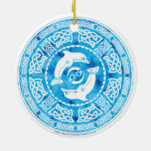 Keltische Delphin-Verzierung Keramik Ornament (Hinten)