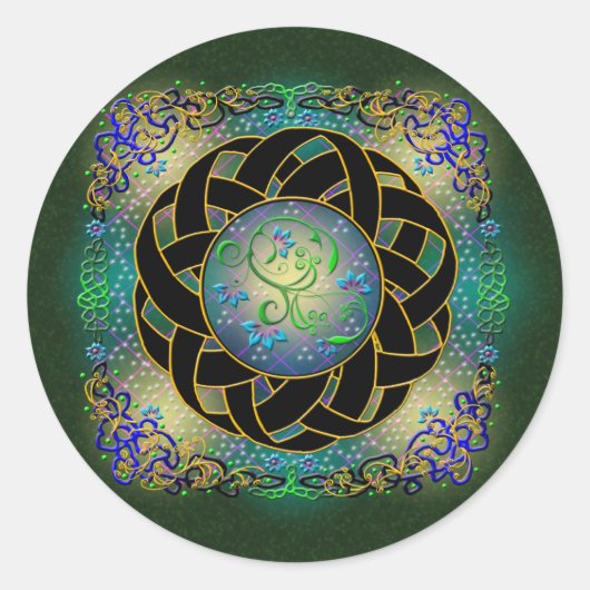 keltische Designkleber Runder Aufkleber (Vorderseite)