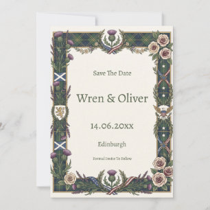 Keltische Distel-Herz-Save-the-Date-Karte Save The Date