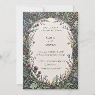 Keltische Distel-Hochzeitseinladung Einladung