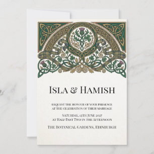 Keltische Distel-Hochzeitseinladung Einladung
