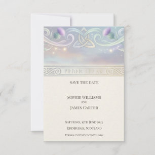 Keltische Distel Save-the-Date-Karte Save The Date