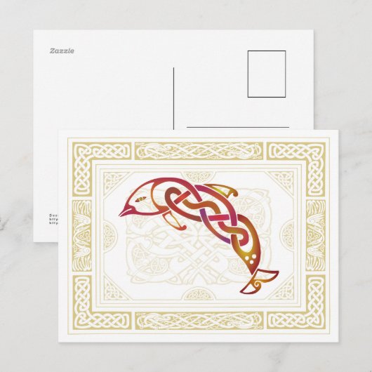 Keltische Dolphin Postkarte (Vorne/Hinten)