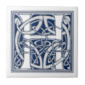 Keltische Drache-Initiale H Fliese (Vorderseite)
