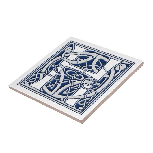 Keltische Drache-Initiale H Fliese (Seite)