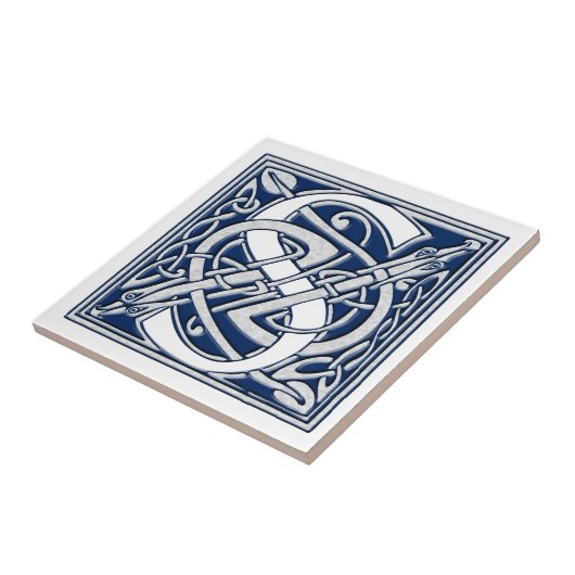 Keltische Drache-Initiale S Fliese (Seite)