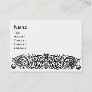 KELTISCHE DRACHEN SCHWARZ WEIßES MONOGRAMM VISITENKARTE