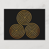 keltische Dreifach-Spirale - One Line antikes Gold Postkarte (Vorderseite)
