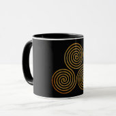 keltische Dreifach-Spirale - One Line antikes Gold Tasse (Vorderseite Links)