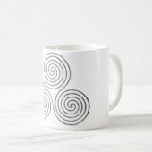 keltische Dreifach-Spirale - One Line antikes Silb Kaffeetasse (VorderseiteRechts)