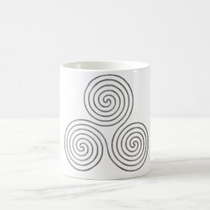 keltische Dreifach-Spirale - One Line antikes Silb Kaffeetasse